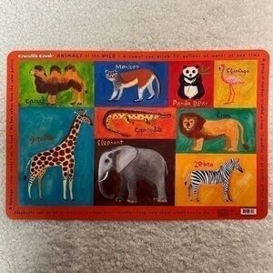 ☀️ 2/$10 Crocodile Creek "Animals of the Wild" Children's Placemat